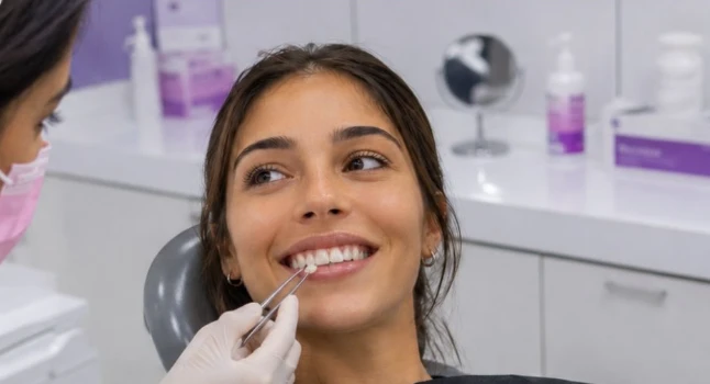 Procedimiento de colocación de carilla dental en consultorio